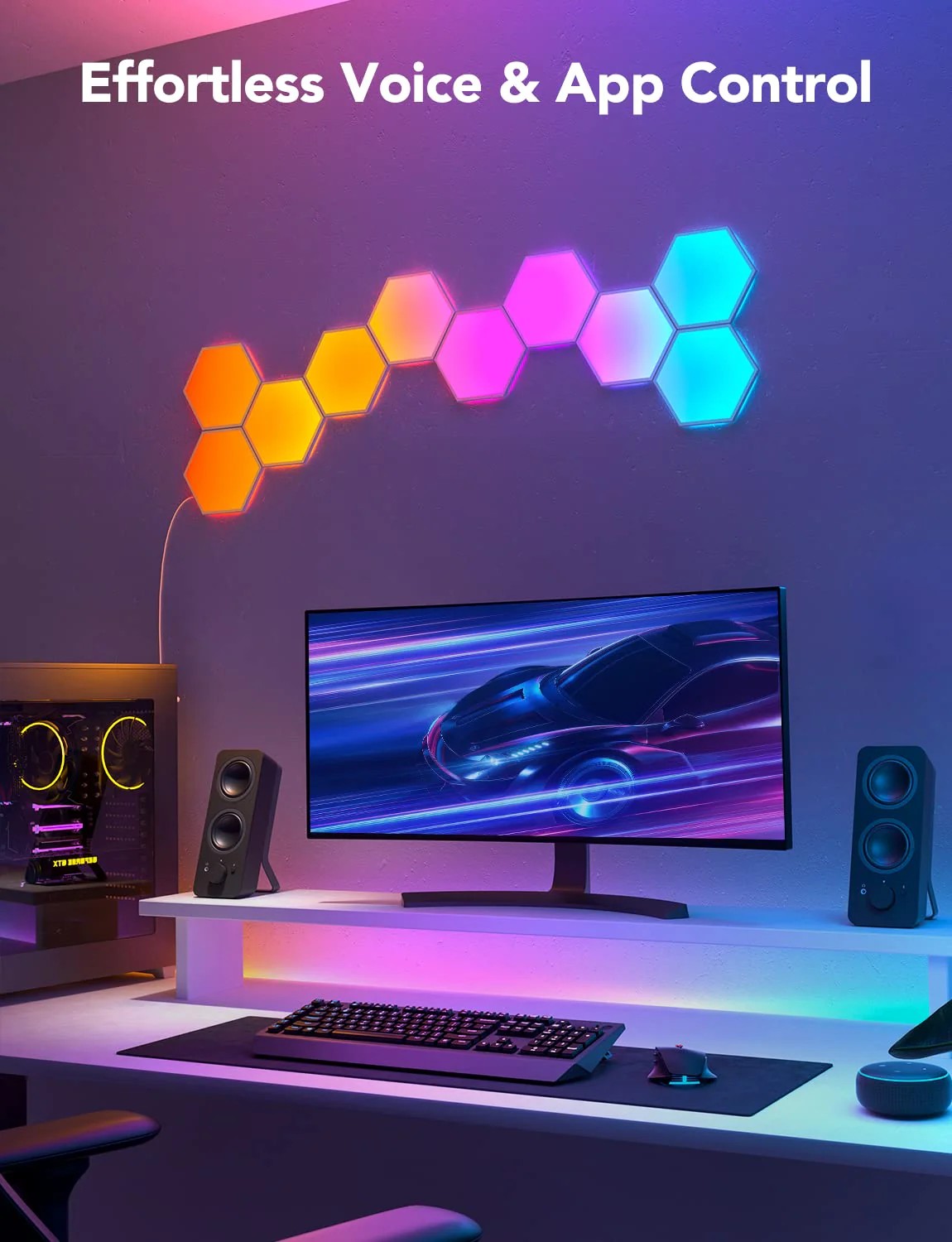 Шестиугольные световые панели GOVEE Glide Hexa Light Panels / 10 Pack / Wi-Fi + BT / Multicolor photo 6