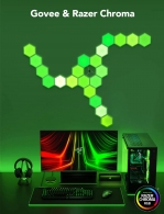Шестиугольные световые панели GOVEE Glide Hexa Light Panels / 10 Pack / Wi-Fi + BT / Multicolor thumbnav 5
