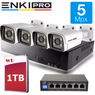 ENKI Набор из 4 камер, 5 мегапикселей, цветной ночной микрофон, динамик G500EXT30