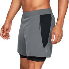 Шорты мужские Under Armour UA QUALIFIER SPEEDPOCKET 2-N-1 LG Серый photo 2