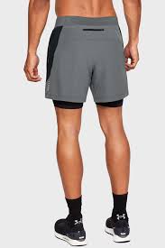 Шорты мужские Under Armour UA QUALIFIER SPEEDPOCKET 2-N-1 LG Серый photo 3