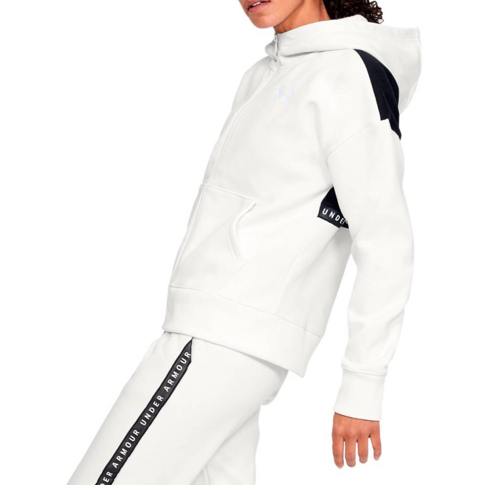 Hanorac Under Armour ORIGINATORS FLEECE HOODED FZ LC LOGO / Femei / XS / Alb photo 4