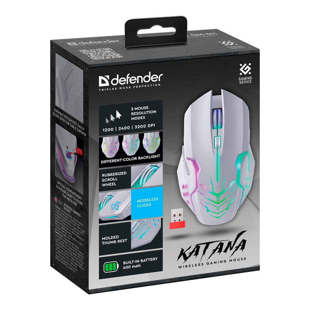 Mouse fara fir Defender Katana GM-511 Alb photo 8