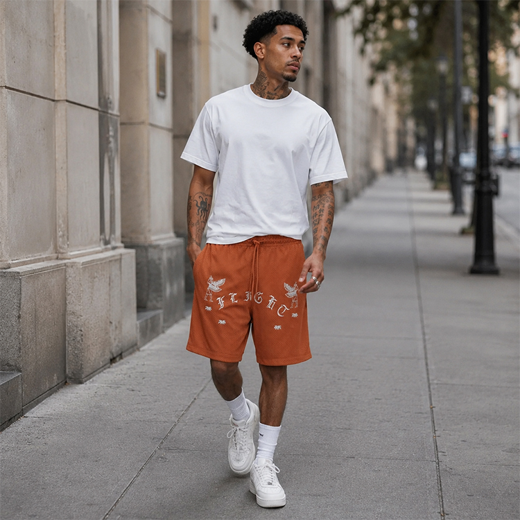 Sorti de bărbați Nike M J FLT ARTST SRS MESH SHORT M Oranj photo 6