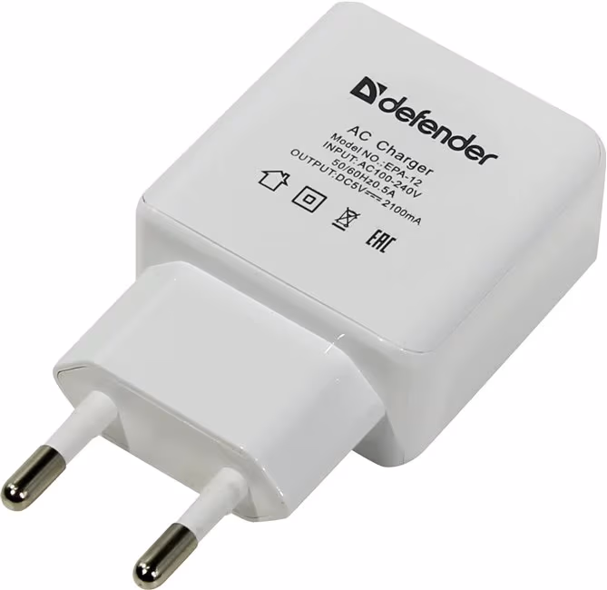 Incarcator pentru telefon mobil Defender EPA-12  2xUSB, 2A