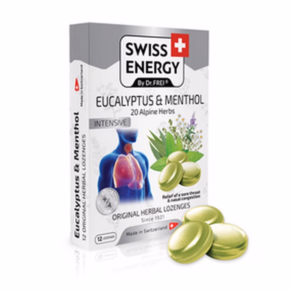 Витамины Swiss Energy Swiss Energy 20 plante EUCALIPT&MENTA drajeuri N12 