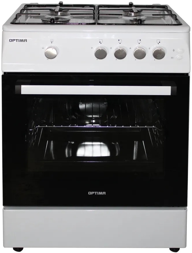 Plita de gaz Optima  GSG-6612 / 4 arzatoare / 60 cm / Alb photo 1