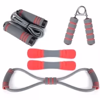 Набор для фитнеса (кистевой эспандер+скакалка+2 гантели+эспандер) Nova Fitness