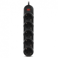 Surge Protector SVEN SF-05L, 5 Sockets, 3.0m, Black thumbnav 1