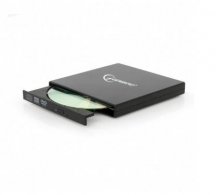External DVDRW Drive Gembird DVD-USB-02, Portable-17mm, CDR/RW +24x/-24x, DVDR+8x/-8x, RW+6x/-6x, DL+6x, RAM 5x, USB2.0, Black, Retail thumbnav 1