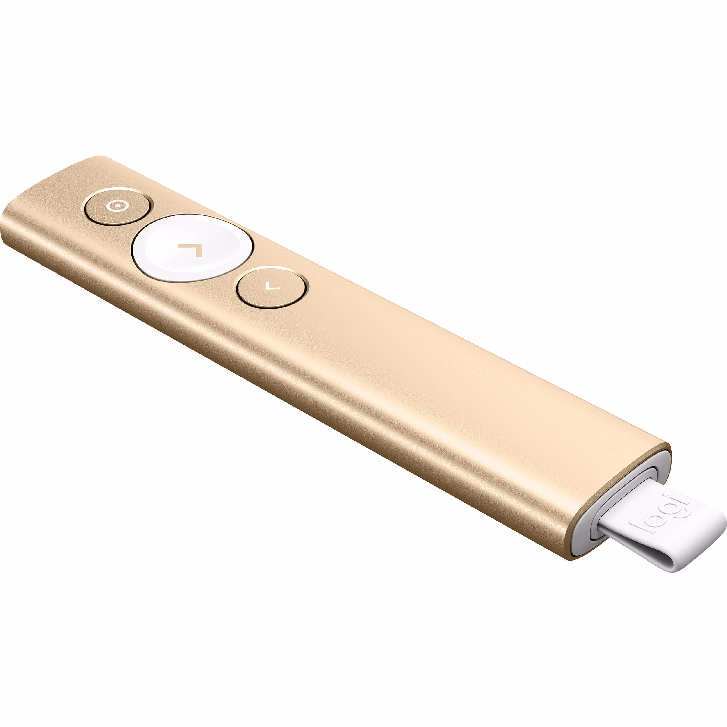 Presenter Logitech Spotlight, Bluetooth and 2.4GHz, Wireless range 30m, 3D accelerometer and Gyroscope, Gold 