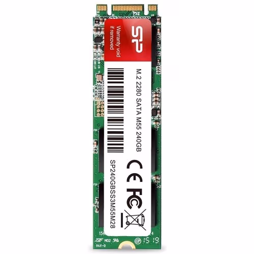 M.2 SATA SSD 240GB Silicon Power Ace M55, Interface: SATA III 6Gb/s, M.2 Type 2280 form factor, Sequential Reads: 560 MB/s/ Writes: 530 MB/s, MTBF 1.5mln, SLC Cash, suports Intel® ISRT, TRIM, NCQ, Phison controller, 3D NAND TLC 
