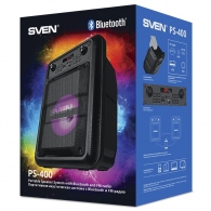 SVEN PS-400 Black, Bluetooth Portable Speaker, 12W RMS, LED display, Support for iPad & smartphone, FM tuner, USB & microSD, built-in lithium battery -1200 mAh, ability to control the tracks, AUX stereo input thumbnav 9