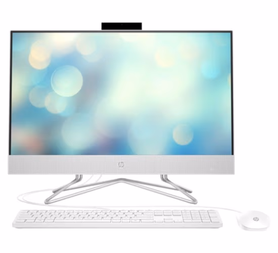 All-in-One PC - 23.8" HP AiO 24-cr0056ci 23.8" FHD AG IPS, Intel Core i3-N300, 1x8GB DDR4, 256GB M.2 2280 PCIe NVMe SSD, Intel® Iris Xe Graphics, CR, HD Cam, WiFi6 2x2 + BT5, HDMI, LAN, White Wired KBD 125KB and MS, FreeDos, Shell White. 