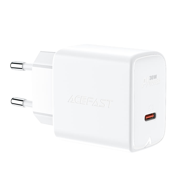 USB Charger  ACEFAST A21, Single port, USB-C, GaN PD30W, Total output: 30W, QC3.0, White photo 2