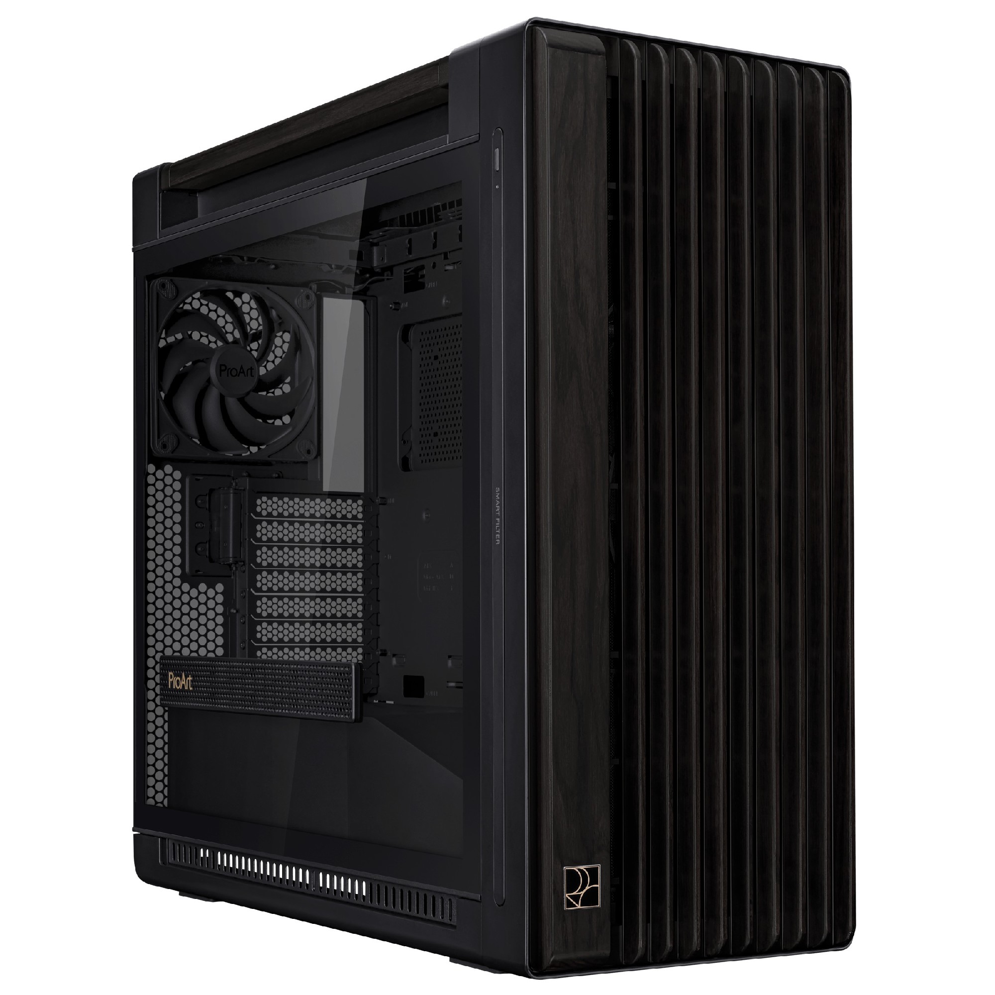 Carcasa ASUS ProArt PA602 Wood Edition- Glass Panel/ no PSU / 2x220mm, 1x140mm fan/ EATX/ Black photo 1