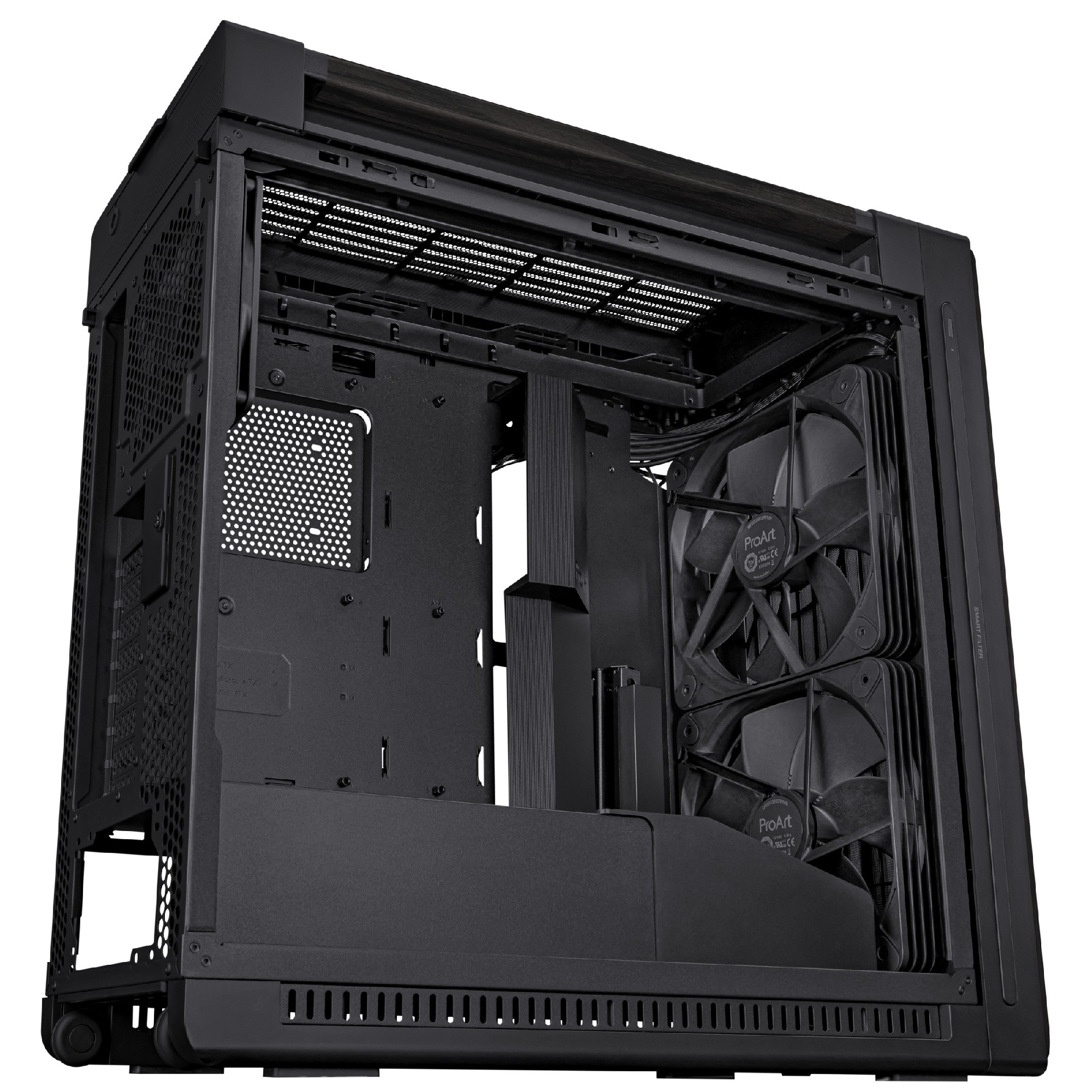 Carcasa ASUS ProArt PA602 Wood Edition- Glass Panel/ no PSU / 2x220mm, 1x140mm fan/ EATX/ Black photo 8