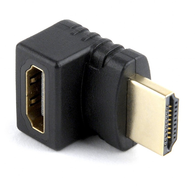 Adapter HDMI-HDMI - Gembird A-HDMI270-FML, Adapter HDMI female 270° to HDMI male, gold plated contacts photo 1