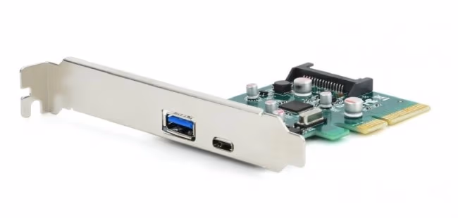 PCI-E Card - Gembird PEX-U31-01, 2-port USB 3.1 PCI-Express add-on card (type-A + type-C), with extra low-profile bracket