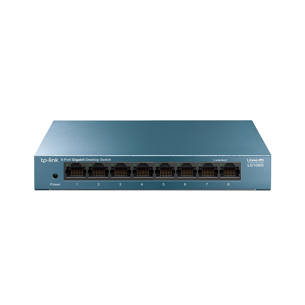 Коммутатор TP-LINK LS108G / 8 port / Gigabit / RJ45 / steel case, LiteWave, Green Technology photo 1