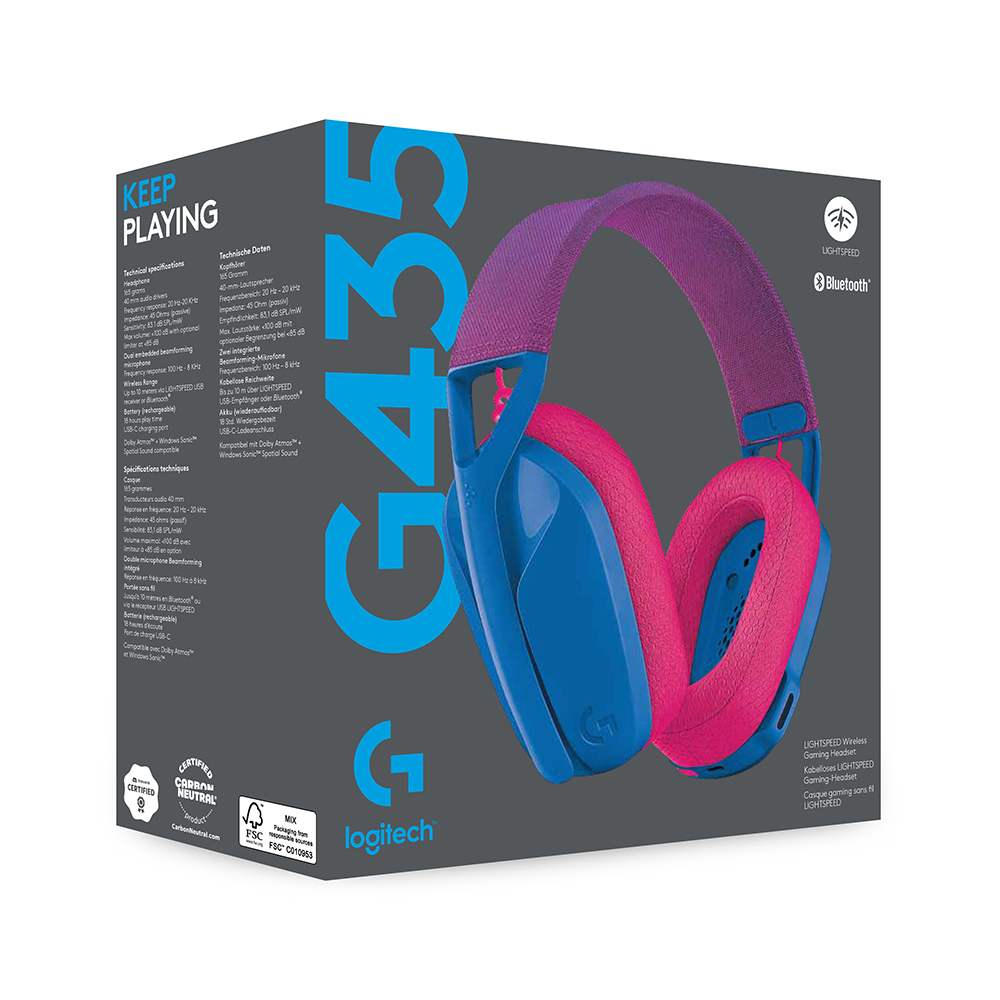 Наушники Logitech Gaming G435 LIGHTSPEED Wireless, Blue photo 4
