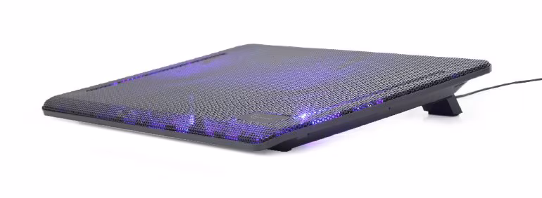 Gembird NBS-2F15-05, Notebook cooling stand, up to 15.6”, LED backlight in fans, Cooling fans: 2 pcs, 1500 RPM (± 10 %), airflow 20 CFM (± 10 %) each, noise 10 dBa, Black