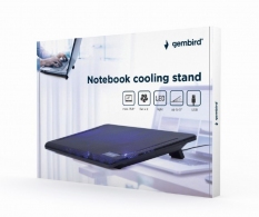 Gembird NBS-2F15-05, Notebook cooling stand, up to 15.6”, LED backlight in fans, Cooling fans: 2 pcs, 1500 RPM (± 10 %), airflow 20 CFM (± 10 %) each, noise 10 dBa, Black thumbnav 5