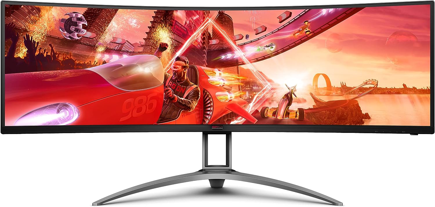 49.0” Gaming Monitor AOC AGON AG493QCX / Curved / UltraWide / 32:9 / 144Hz / Black/Silve photo 1