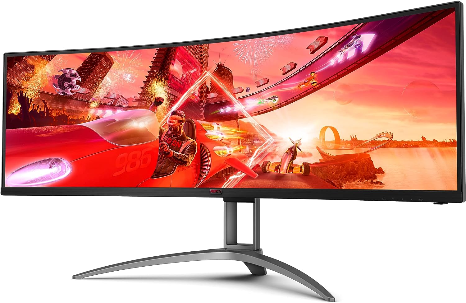 49.0” Gaming Monitor AOC AGON AG493QCX / Curved / UltraWide / 32:9 / 144Hz / Black/Silve photo 3