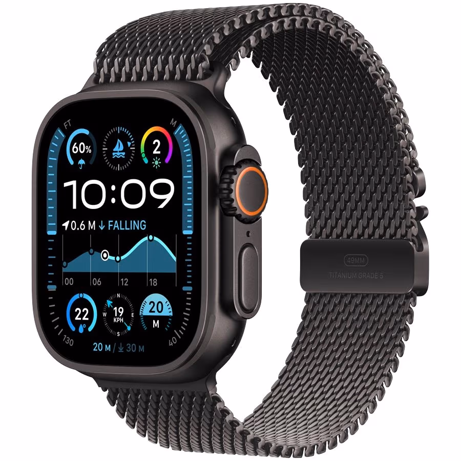 Smart watch Apple Watch Ultra 2 2024 GPS + Cellular 49mm Black Titanium Case with Black Titanium Milanese Loop - M (MX5U3GK/A) 