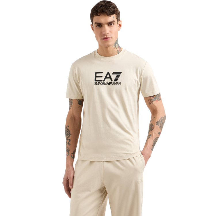 Tricou bărbătesc EA7 EMPORIO ARMANI TRAIN VISIBILITY M TEE SS CO XS Bej-negru photo 5