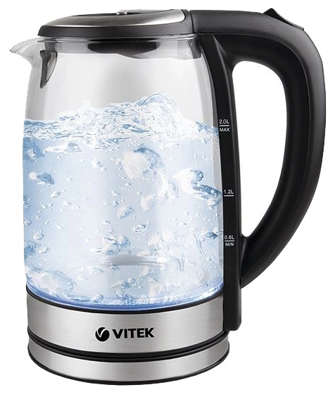 Чайник электрический Vitek VT-7013 BK, 2 л, 2200 Вт, Серый