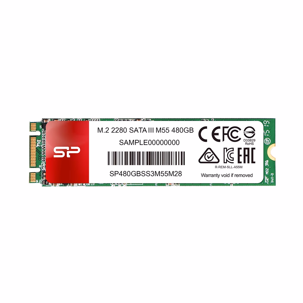 M.2 SATA SSD 480GB Silicon Power Ace M55, Interface: SATA III 6Gb/s, M.2 Type 2280 form factor, Sequential Reads: 560 MB/s/ Writes: 530 MB/s, MTBF 1.5mln, SLC Cash, suports Intel® ISRT, TRIM, NCQ, Phison controller, 3D NAND TLC 