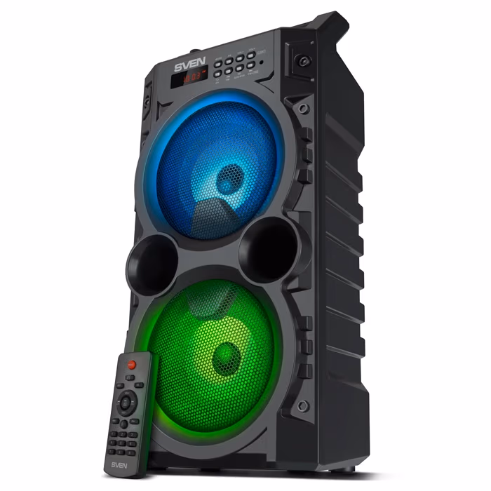 SVEN PS-440, black (20W, TWS, Bluetooth, FM, USB, microSD, LED-display, RC, 2x2000mA*h) 