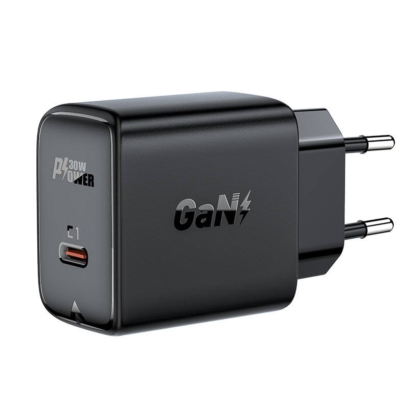 USB Charger  ACEFAST A21, Single port, USB-C, GaN PD30W, Total output: 30W, QC3.0, Black photo 2