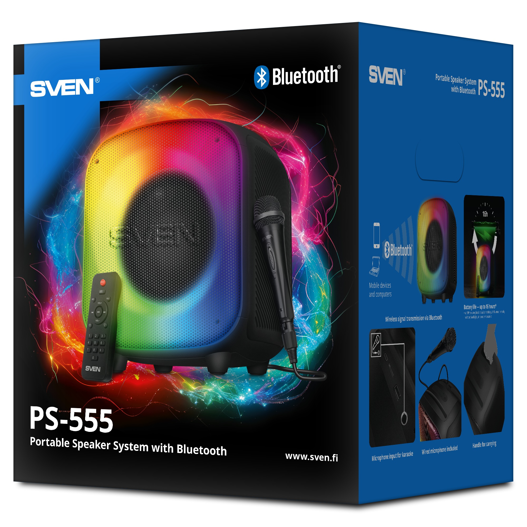 Boxa portabila SVEN PS-555 Black / 65W / Bluetooth / FM tuner / USB / microSD photo 10