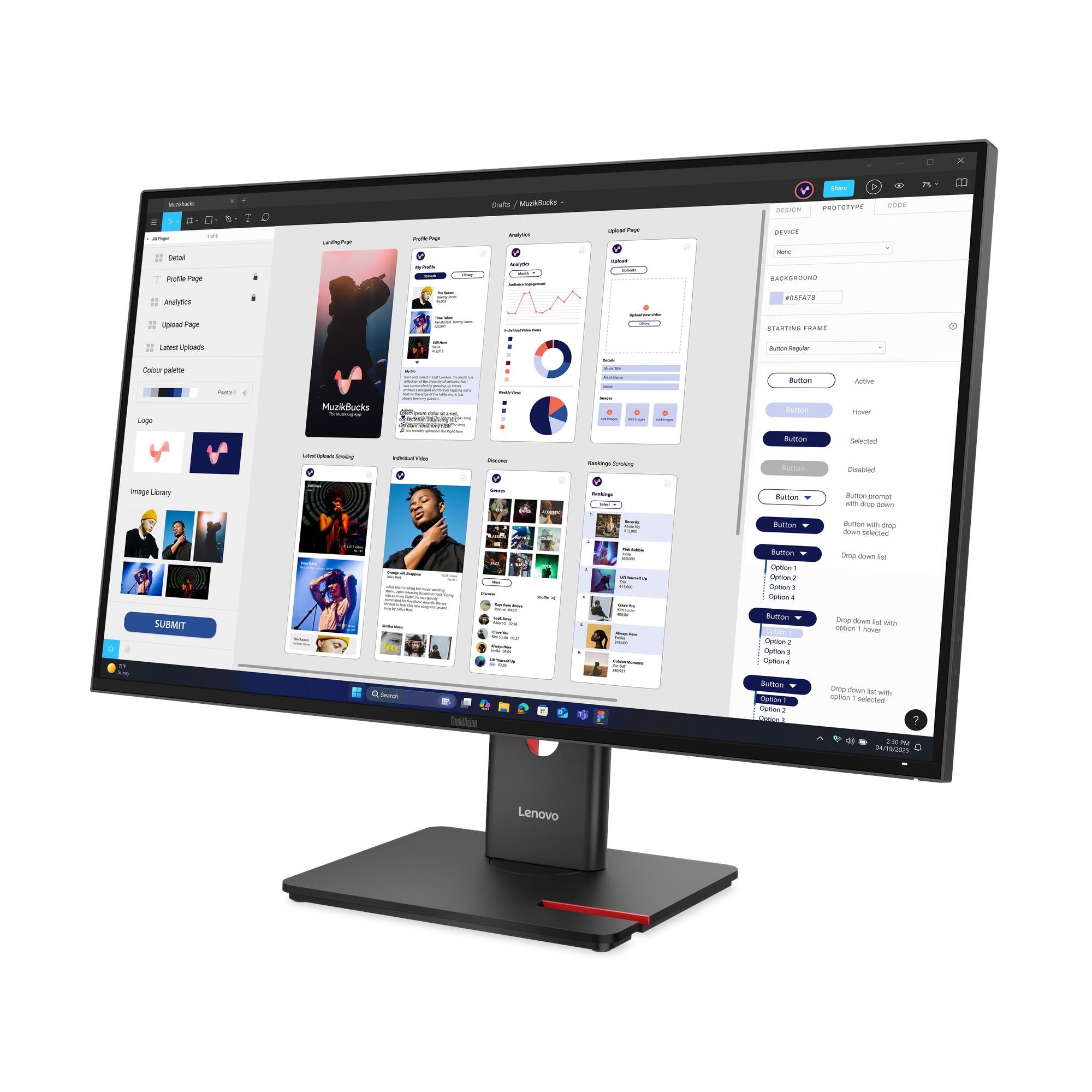 31.5” Monitor Lenovo ThinkVision T32UD-40 / 4K/ 4ms photo 3