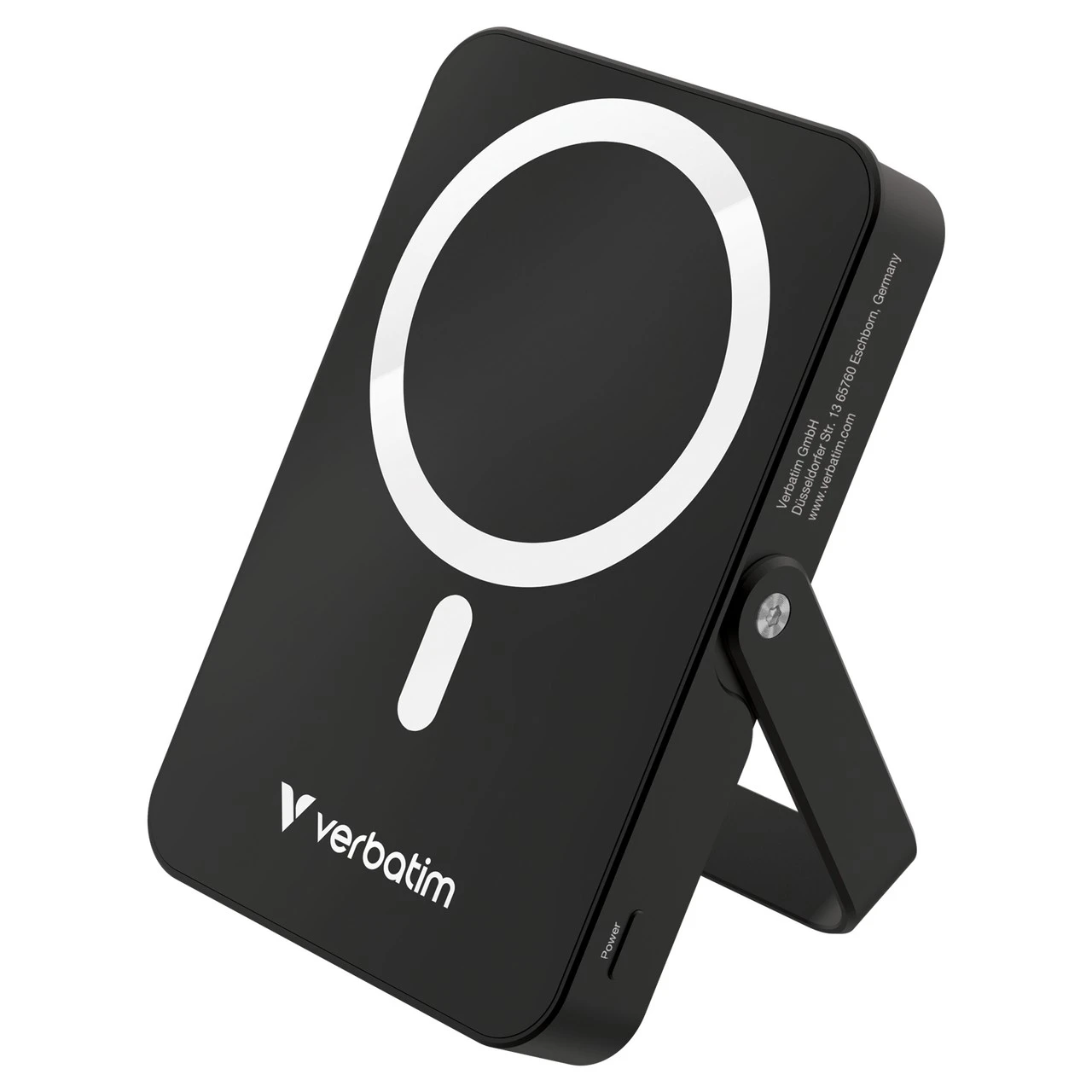 Магнитный беспроводной пауэрбанк с подставкой Verbatim Charge'n'Go / 10000 mAh / Black