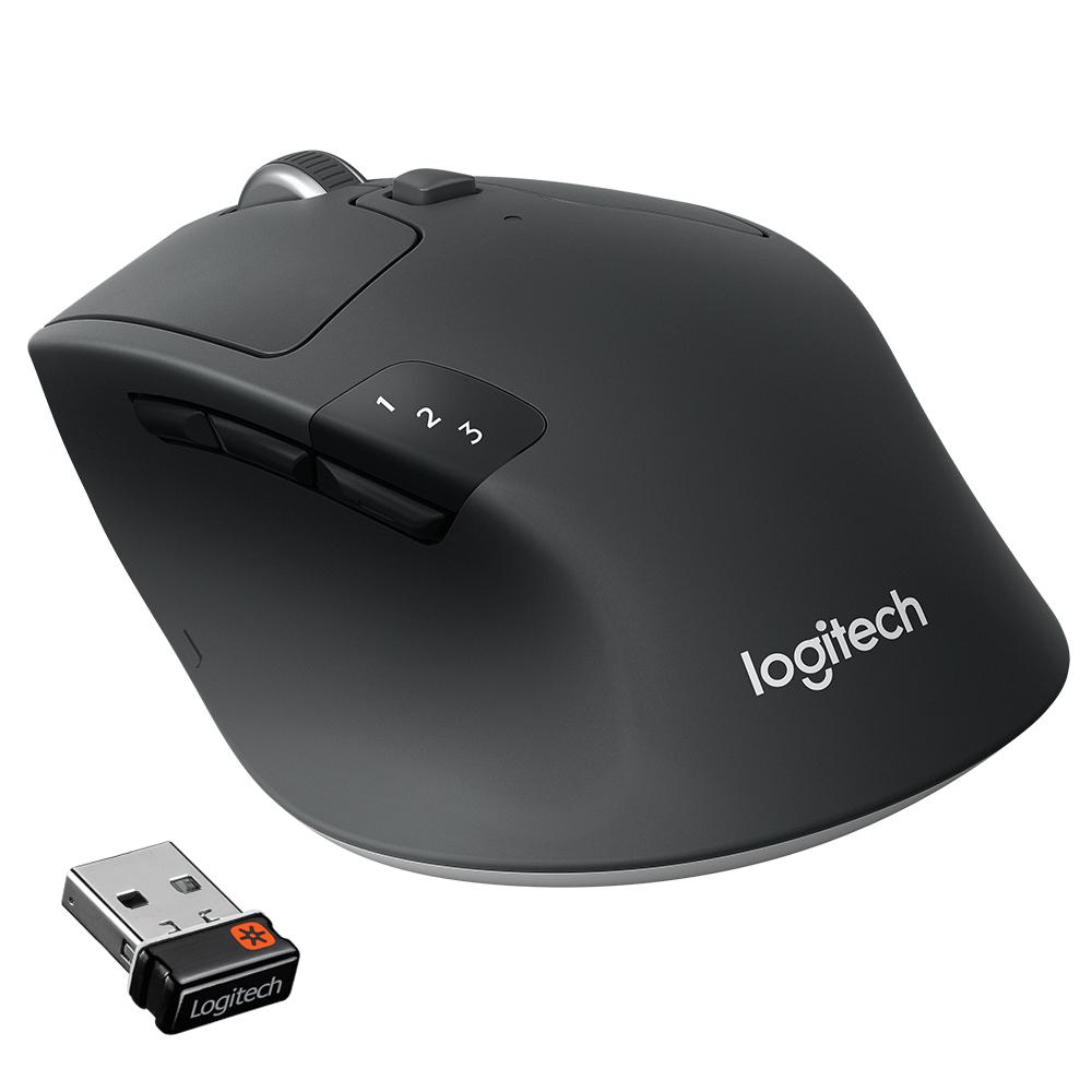 Logitech Wireless Mouse M720 Triathlon, Black, Optical Mouse, Multi-device, Hyper-fast scrolling, Switching seamlessly between 3 computers, Bluetooth Smart and 2.4GHz wireless connection, Black/White, Retail photo 4