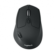 Logitech Wireless Mouse M720 Triathlon, Black, Optical Mouse, Multi-device, Hyper-fast scrolling, Switching seamlessly between 3 computers, Bluetooth Smart and 2.4GHz wireless connection, Black/White, Retail thumbnav 1