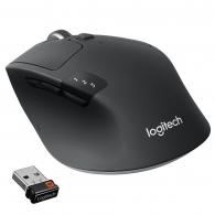 Logitech Wireless Mouse M720 Triathlon, Black, Optical Mouse, Multi-device, Hyper-fast scrolling, Switching seamlessly between 3 computers, Bluetooth Smart and 2.4GHz wireless connection, Black/White, Retail thumbnav 4