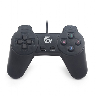 Gembird JPD-UDV-01 Dual vibration gamepad, 2 sticks, 4-way D-pad and 10 action buttons, USB 2.0, 1.8m, Black photo 1