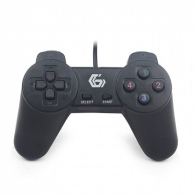 Gembird JPD-UDV-01 Dual vibration gamepad, 2 sticks, 4-way D-pad and 10 action buttons, USB 2.0, 1.8m, Black thumbnav 1