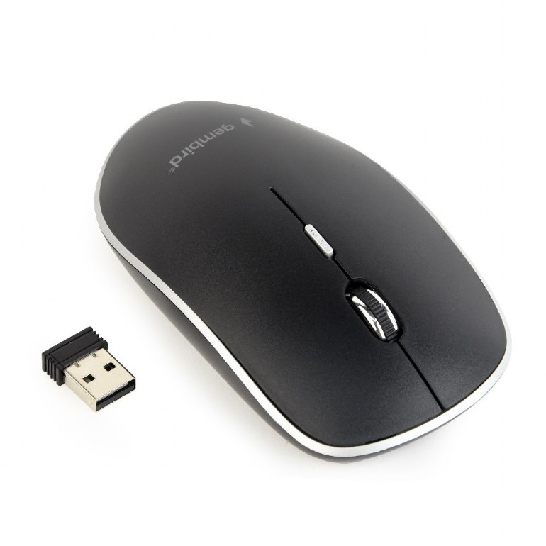 Gembird MUSW-4BSC-01, Silent Wireless Optical mouse, 2.4GHz, 4-button, 800 - 1600dpi, Type-C receiver, Black photo 2