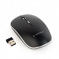 Gembird MUSW-4BSC-01, Silent Wireless Optical mouse, 2.4GHz, 4-button, 800 - 1600dpi, Type-C receiver, Black thumbnav 1