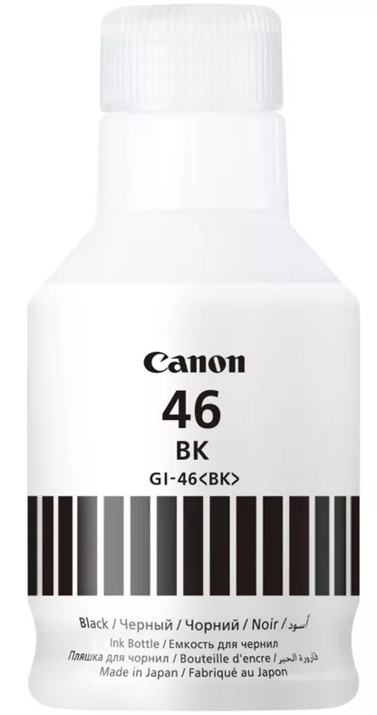 Ink Bottle Canon GI-46 PGBK, Black (4411C001), black, 170ml 135ml 6000 p. (Eco 9000 p) for MAXIFY GX3040 MAXIFY GX4040 MAXIFY GX5040 MAXIFY GX5140 MAXIFY GX5540 MAXIFY GX6040 MAXIFY GX6140 MAXIFY GX6540 MAXIFY GX7040 MAXIFY GX7140 photo 1 Ink Bottle Canon GI-46 PGBK, Black (4411C001), black, 170ml 135ml 6000 p. (Eco 9000 p) for MAXIFY GX3040 MAXIFY GX4040 MAXIFY GX5040 MAXIFY GX5140 MAXIFY GX5540 MAXIFY GX6040 MAXIFY GX6140 MAXIFY GX6540 MAXIFY GX7040 MAXIFY GX7140 photo 1