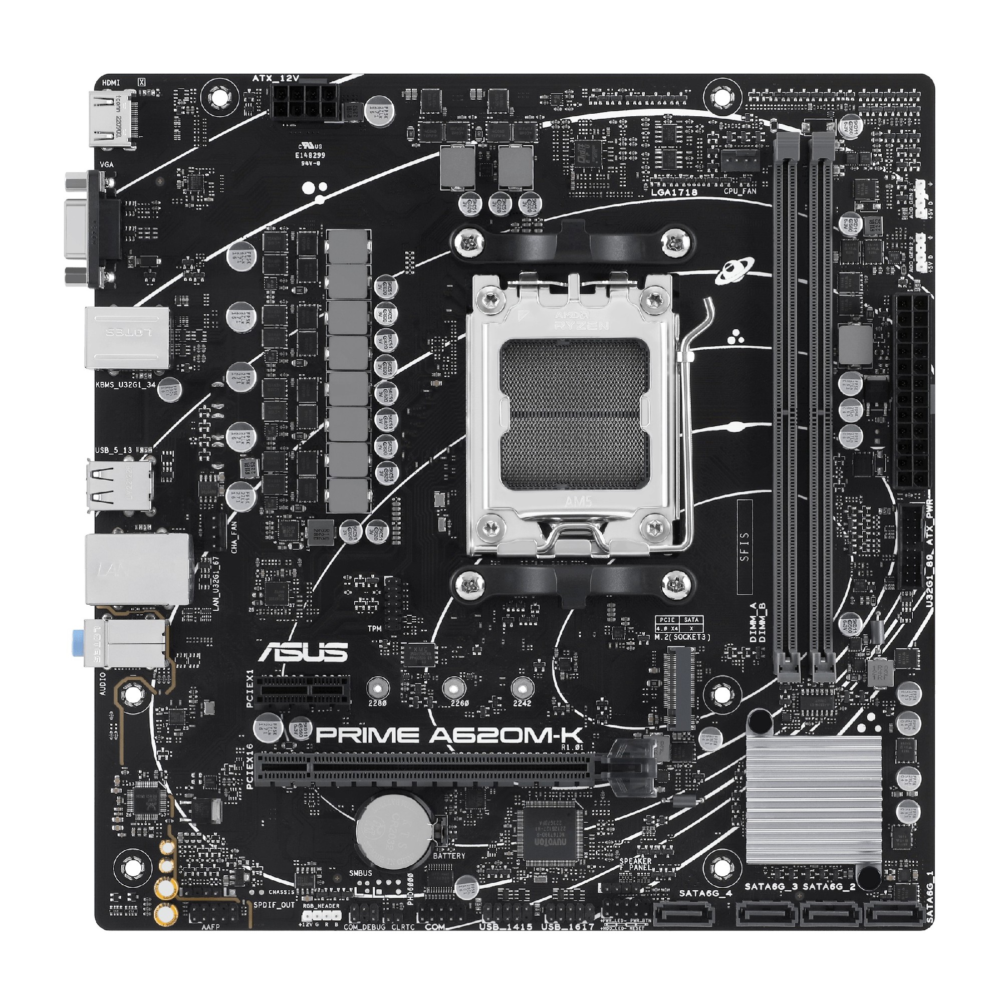 Материнская плата ASUS PRIME A620M-K / AM5 / A620 / DDR5 / mATX photo 2