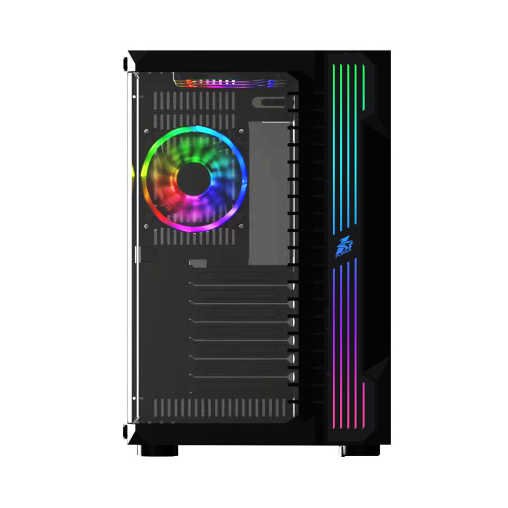 Carcasa Gaming 1STPLAYER SP9 / no PSU / Side-Window / 7x120mm / ATX / Black photo 4