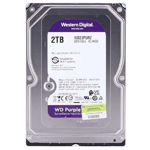 3.5” HDD Western Digital Caviar Purple WD23PURZ / 2TB / IntelliPower / 64MB 