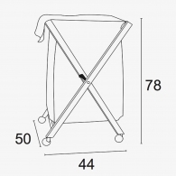 Cos pentru rufe  pe roți Arredamenti Itlia Banny Lac alb thumbnav 2
